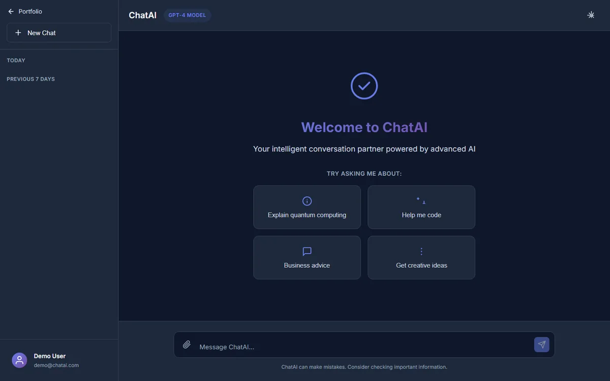 ChatAI chat screen